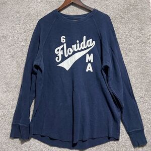 OLD NAVY MIAMI Florida Crewneck Thermal Shirt Long Sleeve Blue Mens Size XL